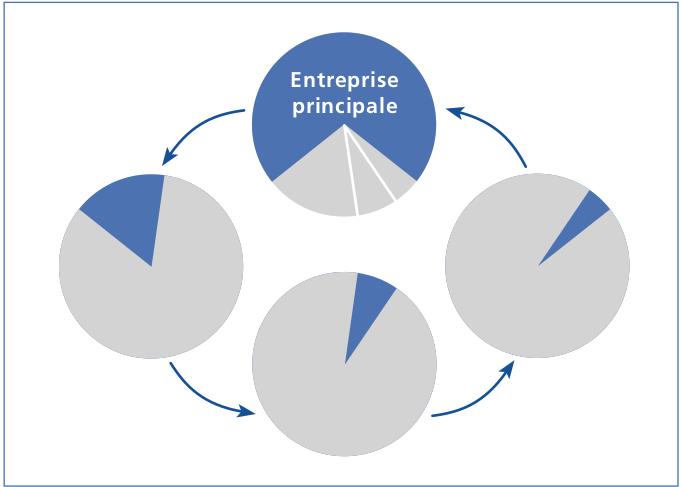 Fig 2 : Réseau de formation restreint avec une entreprise principal | Le Re.For | Réseau de formation en maraîchage bio | Genève